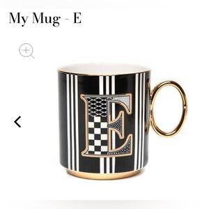 🆕 MacKenzie Childs my mug E. New in box. Each mug is handmade painted.